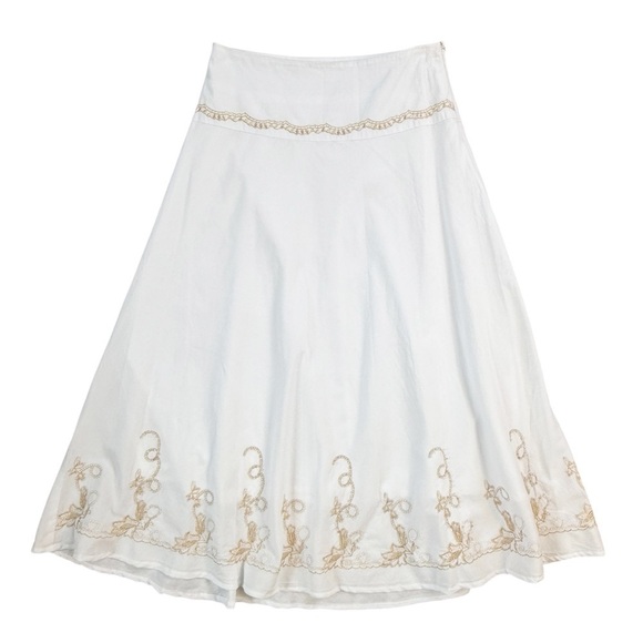 Vintage Dresses & Skirts - Vintage 90s Rene Margo Embroidered Beaded Skirt Size Small
